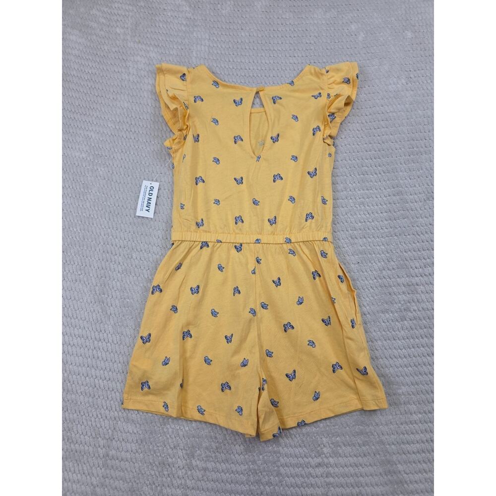 Old Navy Romper Girls Small 6/7 Yellow Blue Butterflies New - Picture 6 of 7